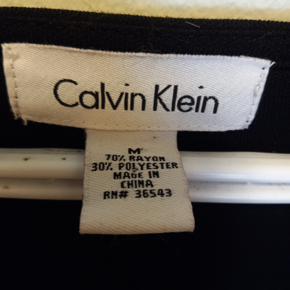 Calvin Klein Faux Wraparound Black Dress - Picture 3 of 5